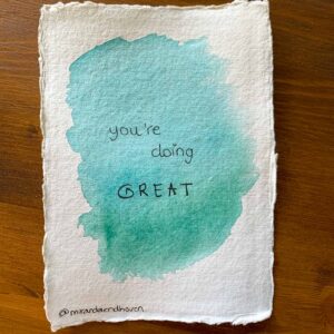You're doing great